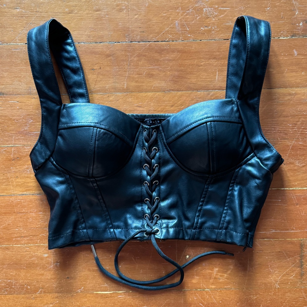 Haute Monde Black Lace-Up Top